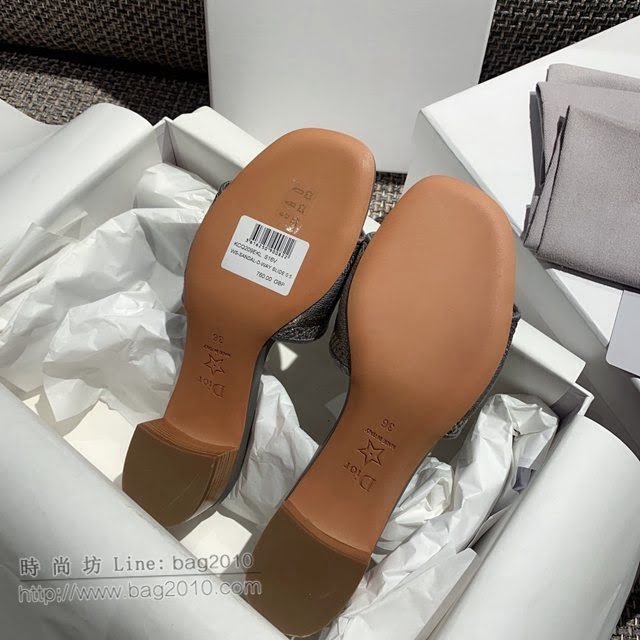 DIOR女鞋 迪奧2021專櫃新款磨砂新大底涼拖 Dior一字型刺繡平拖  naq1504